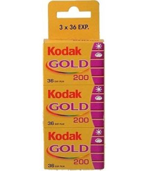 KODAK PELLICOLA GOLD GB 200 135-36  3 PACK